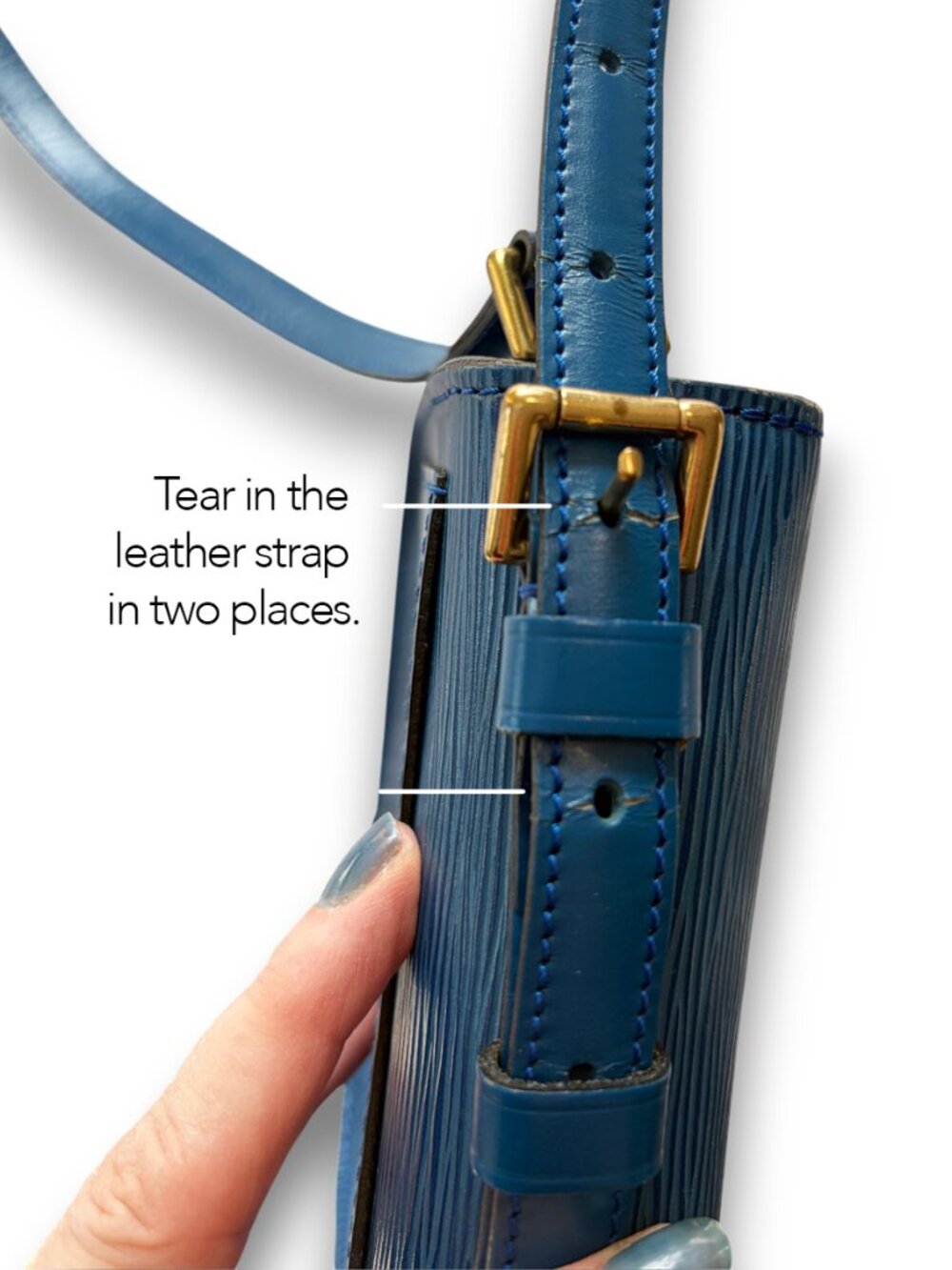 Vtg. Louis Vuitton Saint Cloud PM Shoulder/Crossbody Bag,Toledo Blue Epi Leather - Picture 9 of 12